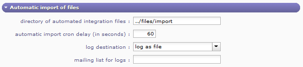 Automatic import of files