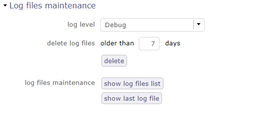 Log files maintenance