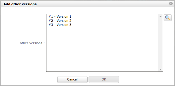 Dialog box - Add other version