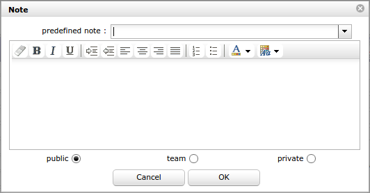 Dialog box - Note