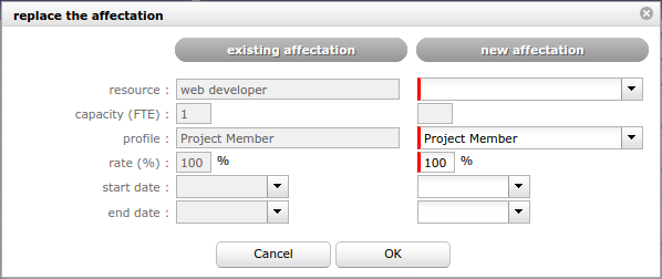 Dialog box - Replace allocation