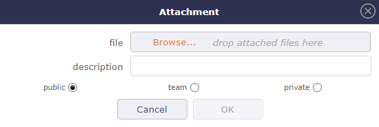 Add an attachment file window