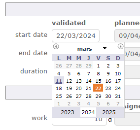 Display the calendar