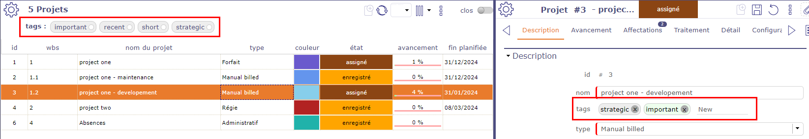 Tags management