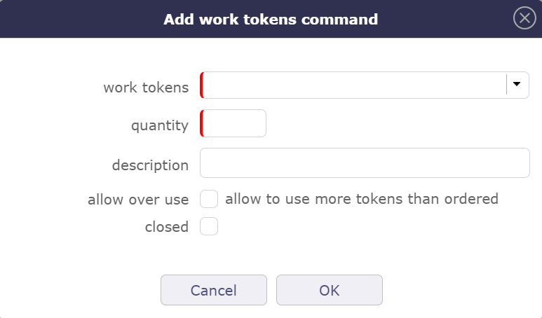 Add work token command