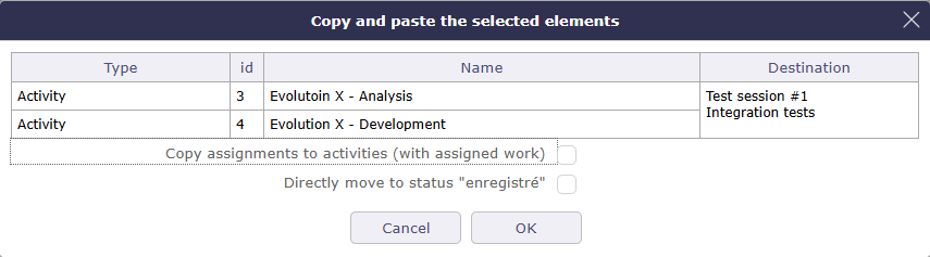 Paste lines from wbs