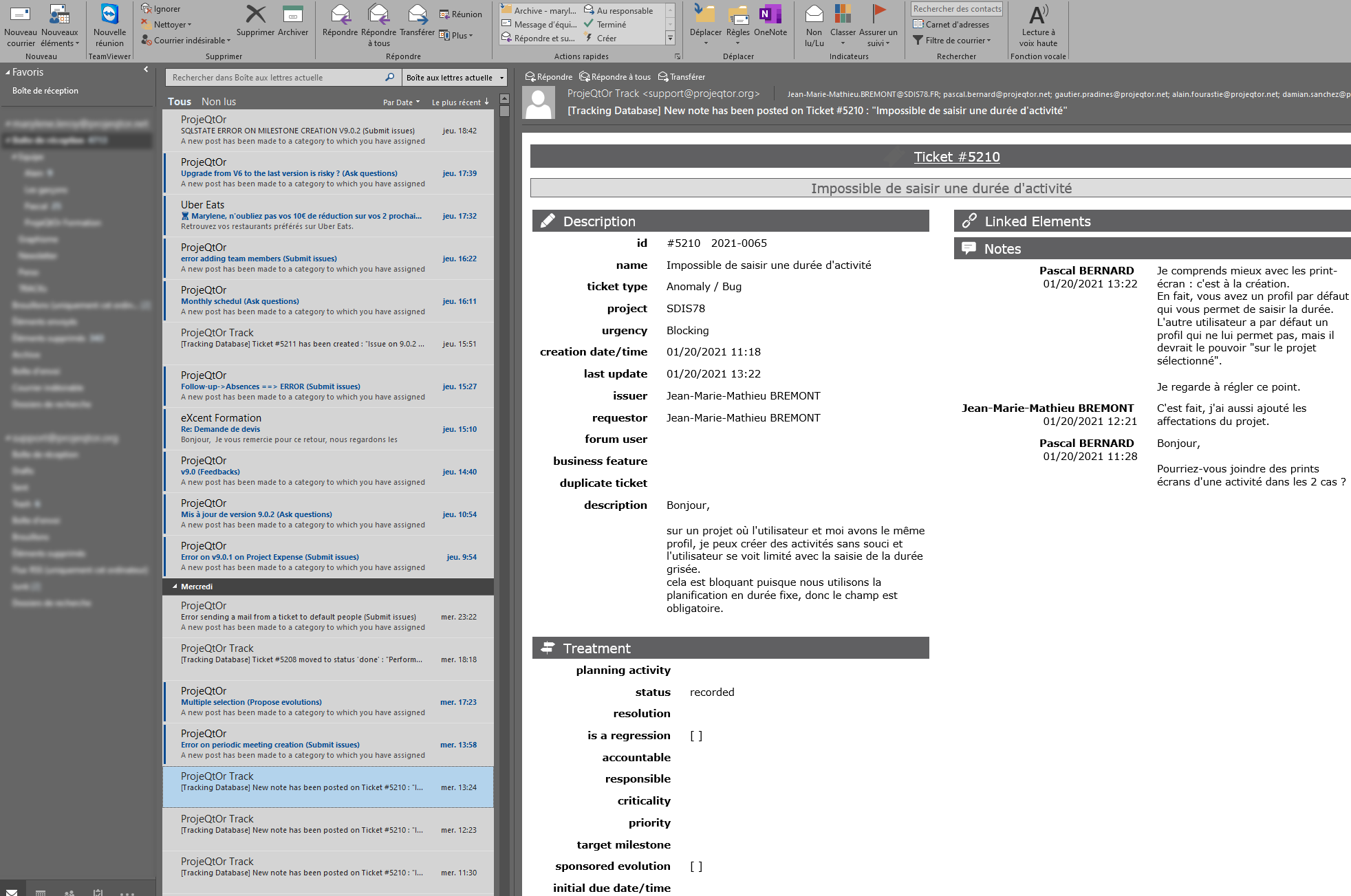 receiving an email before and after configuring IMAP settings