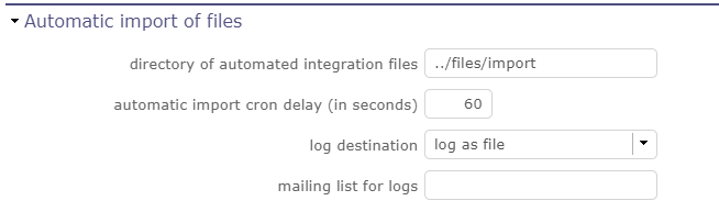 Automatic import of files