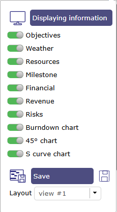 Project dashboard detail options