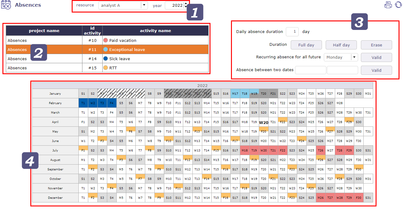 absences screen