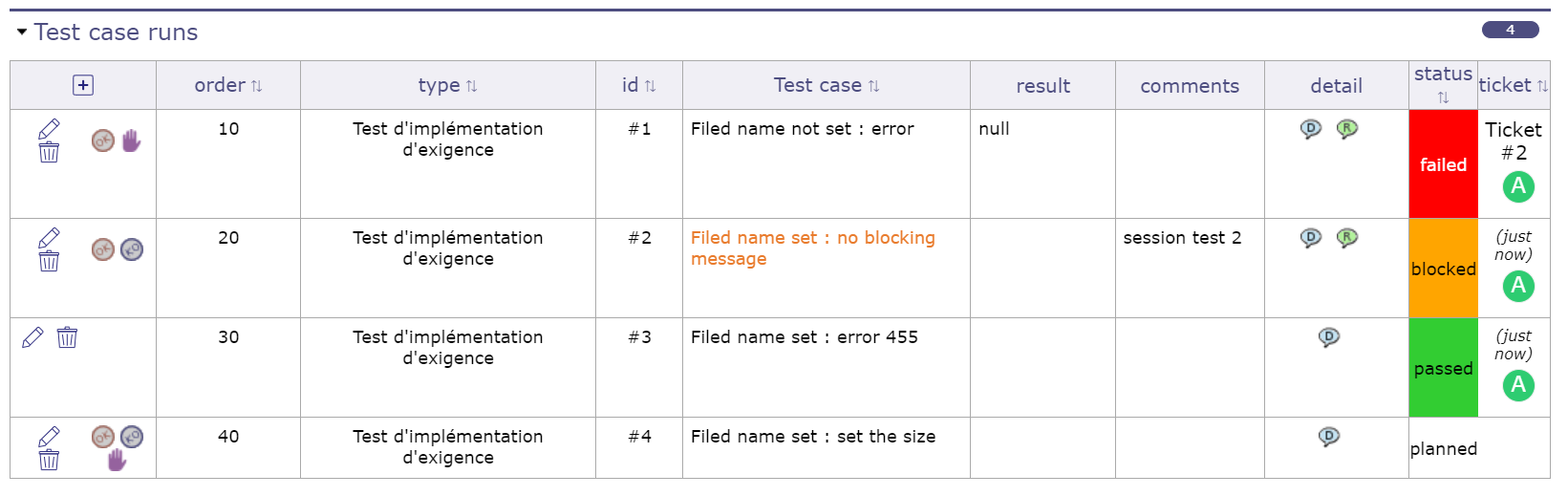 Test case run