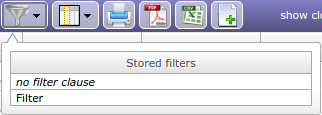 Popup menu - Stored filters